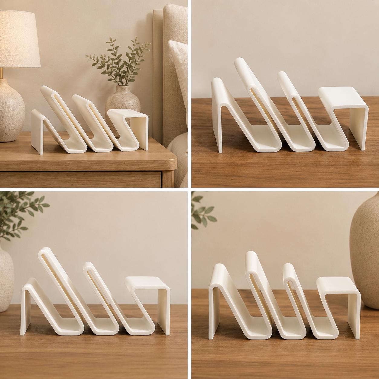 Modern Book Stand, 3D Printed Bookshelf, Minimalist Book Organizer, Desktop Book Holder, Book Storage, Home Office Decor