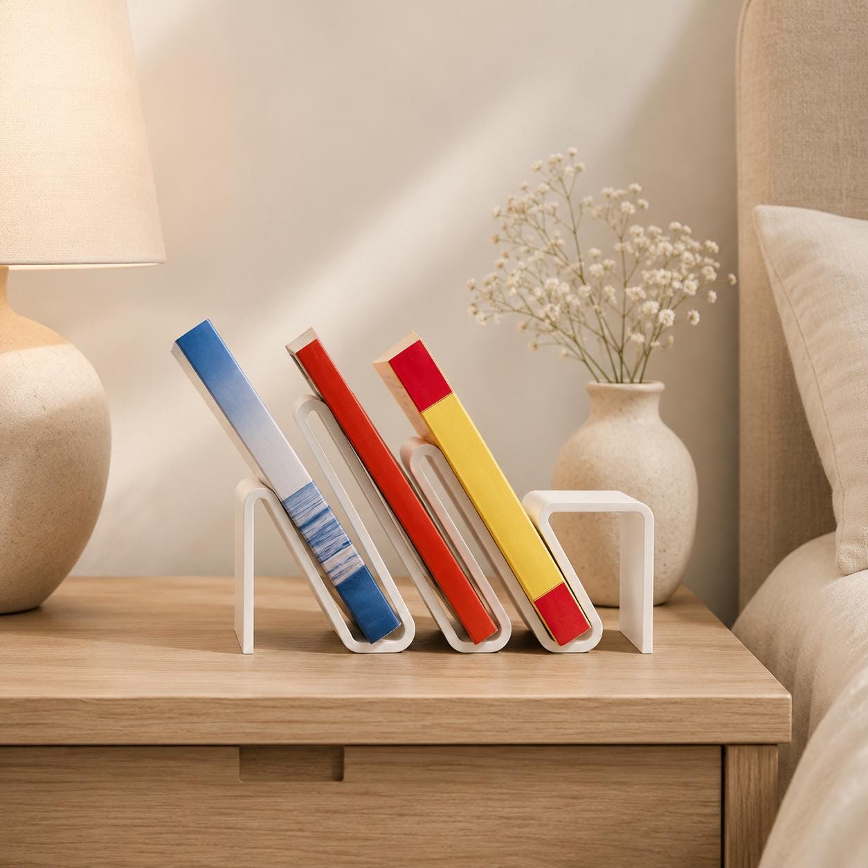 Modern Book Stand, 3D Printed Bookshelf, Minimalist Book Organizer, Desktop Book Holder, Book Storage, Home Office Decor