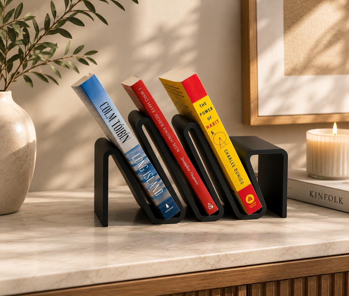 Modern Book Stand, 3D Printed Bookshelf, Minimalist Book Organizer, Desktop Book Holder, Book Storage, Home Office Decor