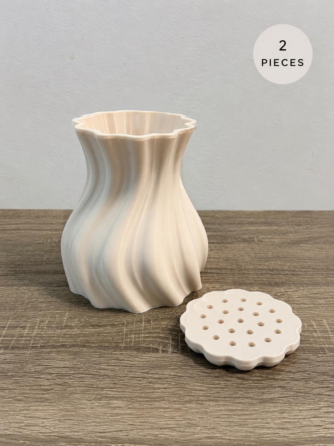 Modern Wavy Flower Vase, 3D Printed Sculptural Vase for Real Flowers & Building Block Bouquets, Minimalist Home Decor