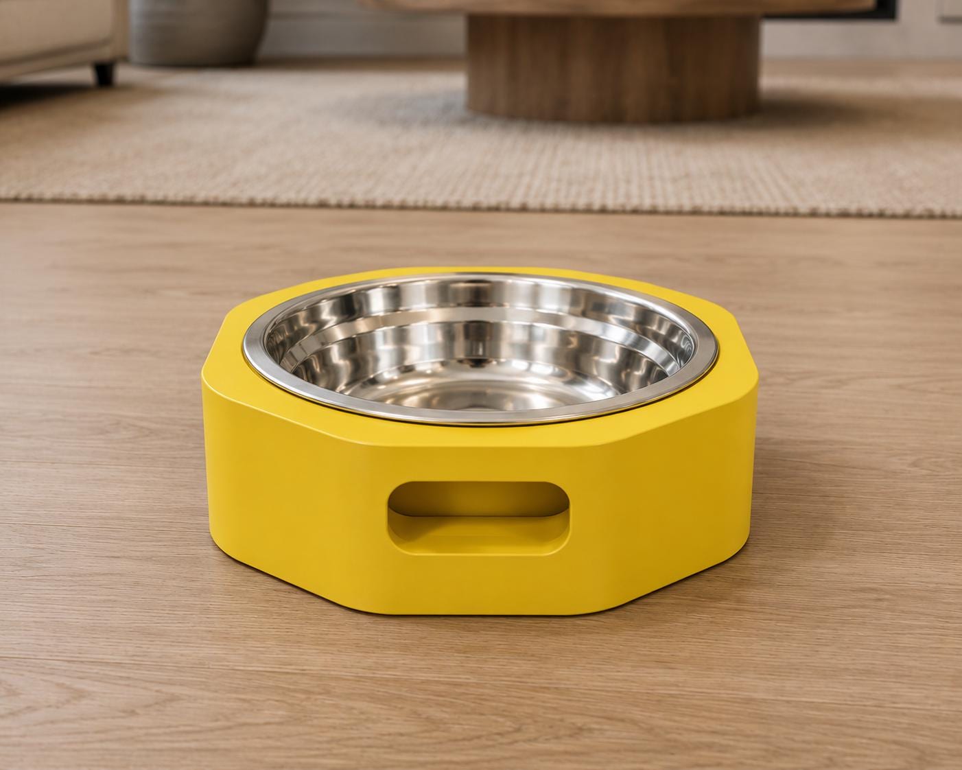 3D Printed Pet Bowl with Stand | Minimalist Dog Cat Food Dish, Elevated PLA Feeder
