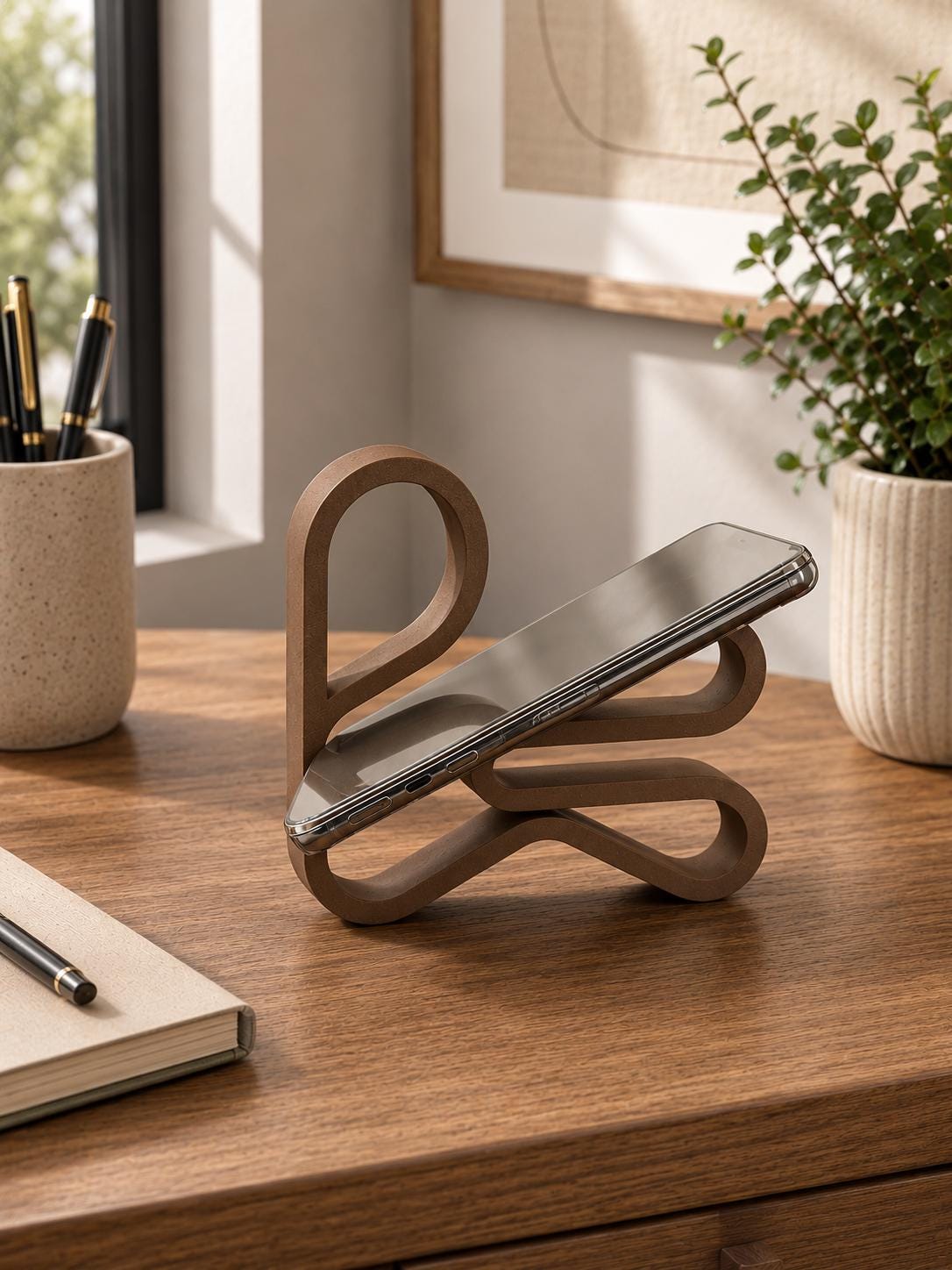 Laptop & Tablet Stand, Dual Laptop Holder, MacBook Dock, Vertical Desk Organizer, Minimalist Office Decor, Home Office