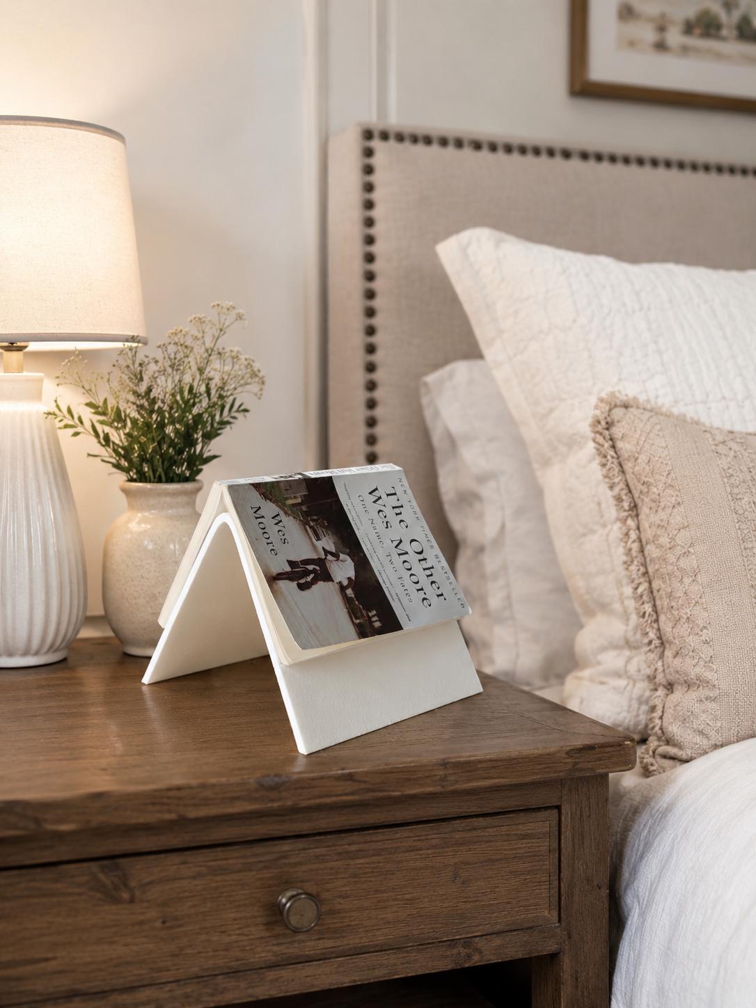 Book Stand for Reading, Nightstand Book Holder, Bedside Book Display, 3D Printed Book Rest, Reader Gift, Home Decor