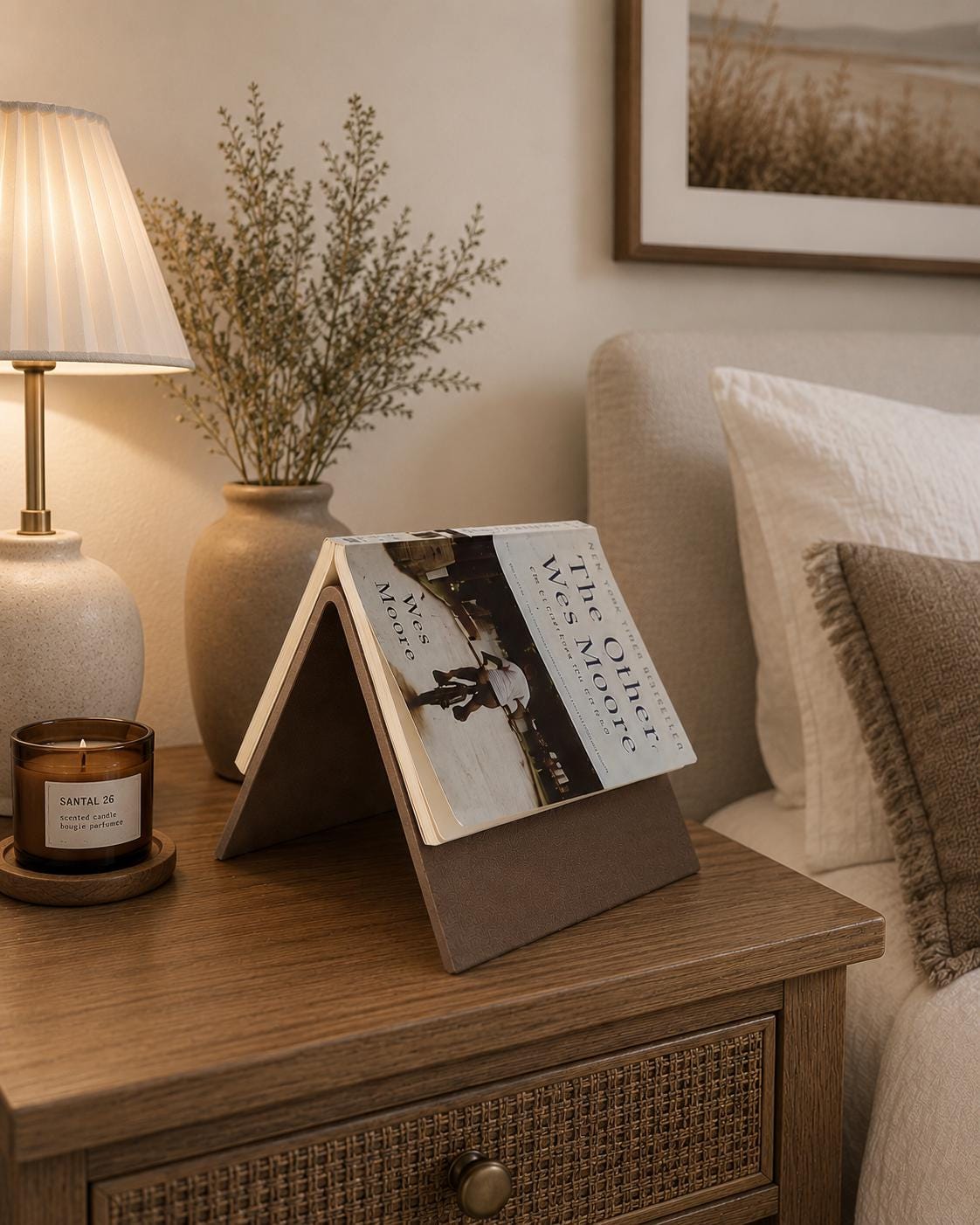 Book Stand for Reading, Nightstand Book Holder, Bedside Book Display, 3D Printed Book Rest, Reader Gift, Home Decor