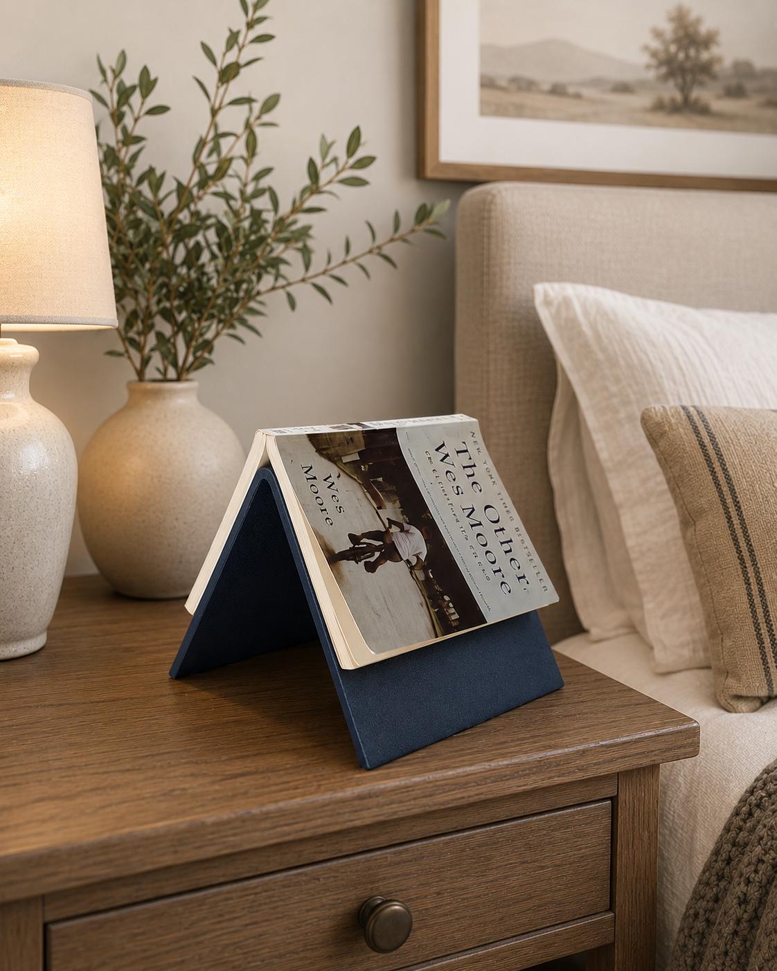 Book Stand for Reading, Nightstand Book Holder, Bedside Book Display, 3D Printed Book Rest, Reader Gift, Home Decor