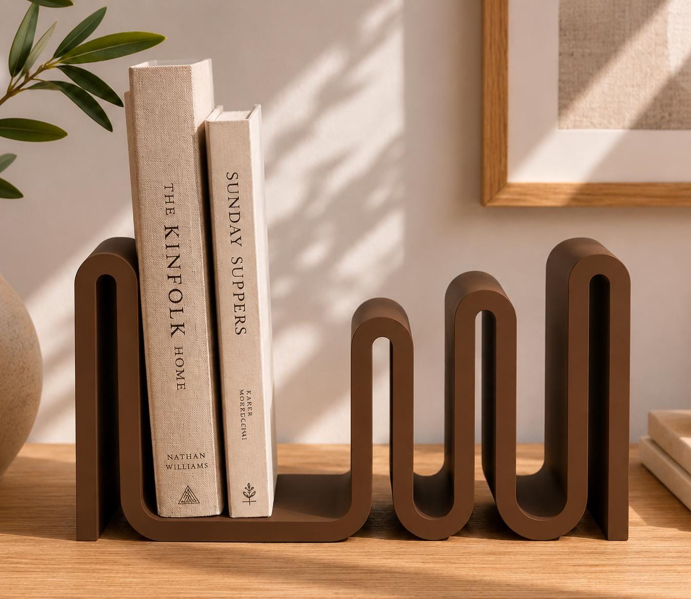 Bookend Set, 3D Printed Book Holder, Modern Bookends, Minimalist Desk Organizer, Japandi Decor, Book Storage, Book Lover Gift