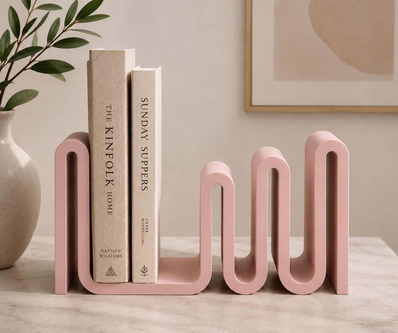 Bookend Set, 3D Printed Book Holder, Modern Bookends, Minimalist Desk Organizer, Japandi Decor, Book Storage, Book Lover Gift
