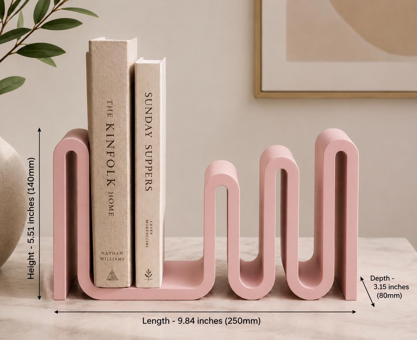 Bookend Set, 3D Printed Book Holder, Modern Bookends, Minimalist Desk Organizer, Japandi Decor, Book Storage, Book Lover Gift