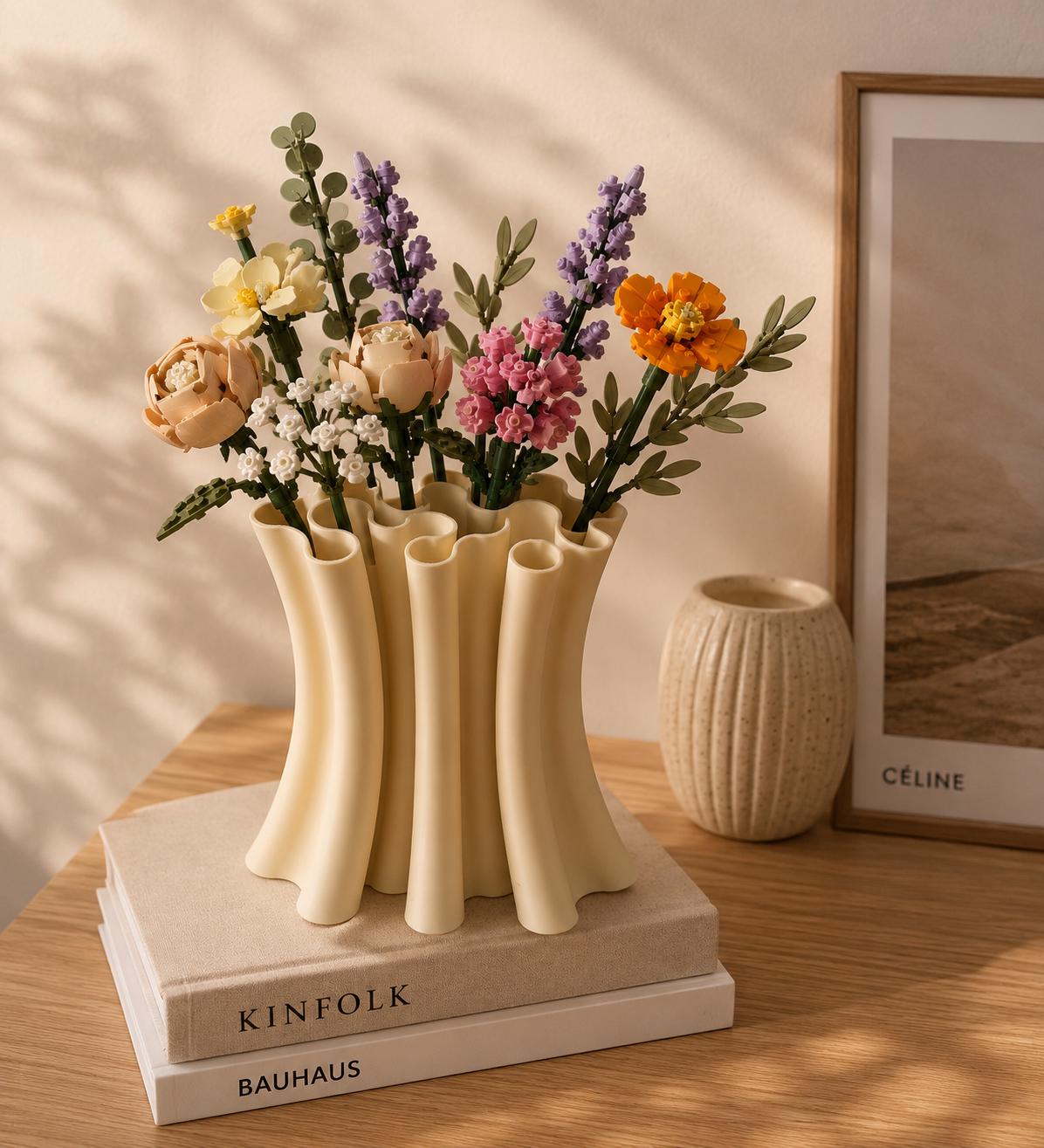 Brick Bouquet Vase, Modern 3D Printed Flower Vase, Botanical Arrangement Display, Japandi Home Decor, Minimalist Floral Holder