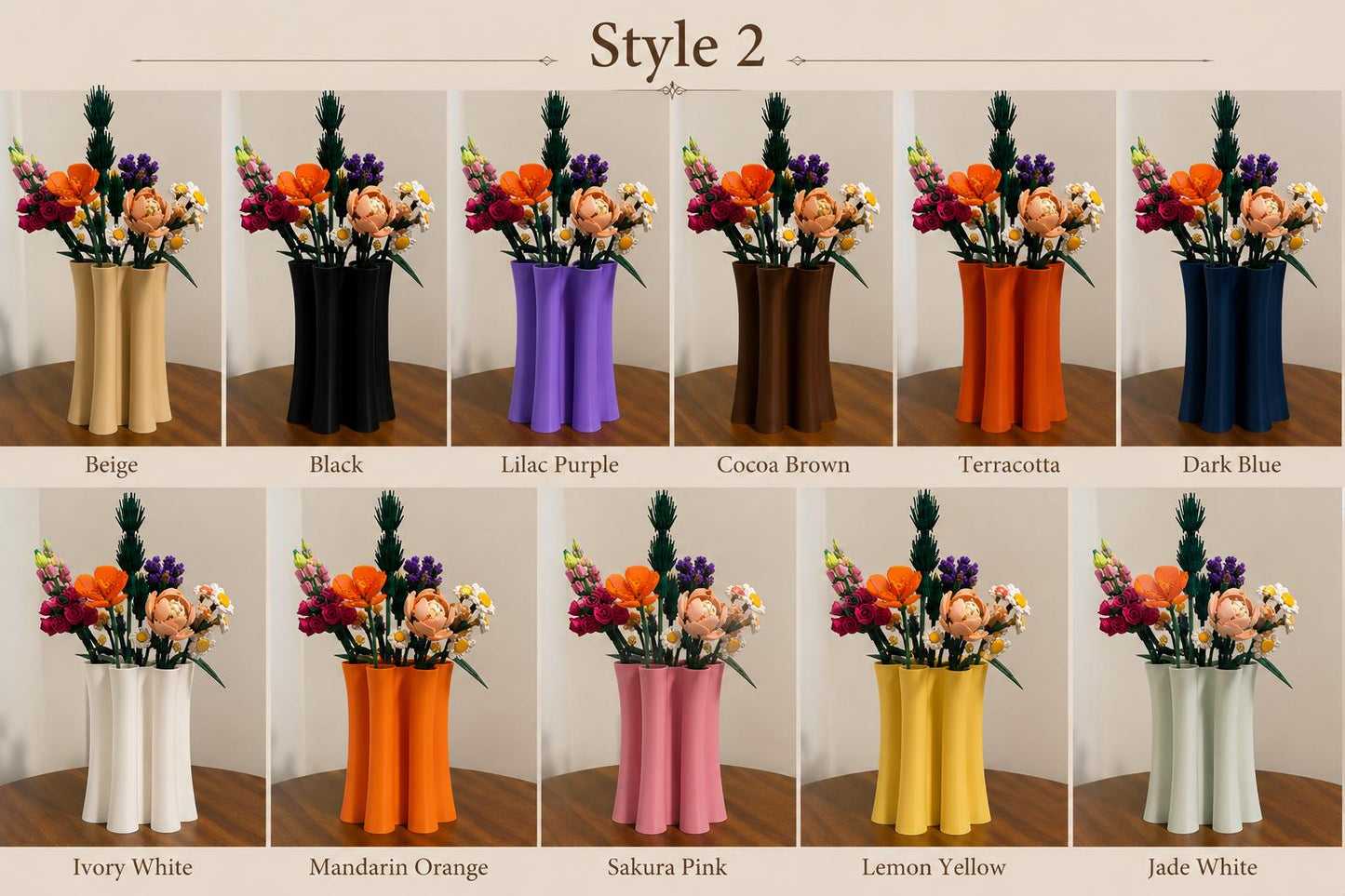 Brick Bouquet Vase, Modern 3D Printed Flower Vase, Botanical Arrangement Display, Japandi Home Decor, Minimalist Floral Holder