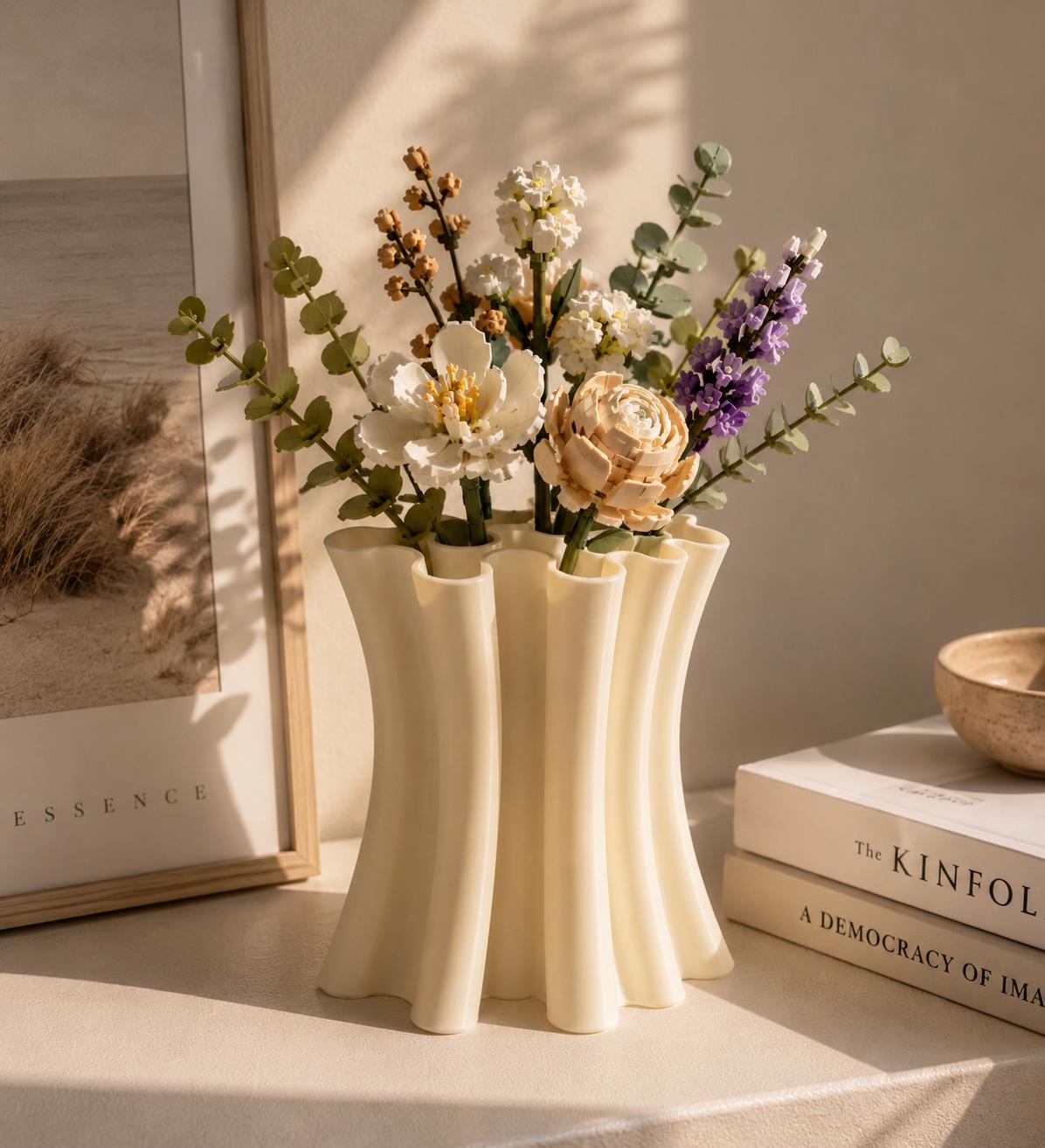 Brick Bouquet Vase, Modern 3D Printed Flower Vase, Botanical Arrangement Display, Japandi Home Decor, Minimalist Floral Holder