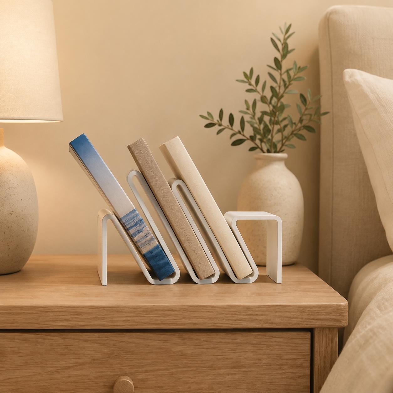 Modern Book Stand, 3D Printed Bookshelf, Minimalist Book Organizer, Desktop Book Holder, Book Storage, Home Office Decor