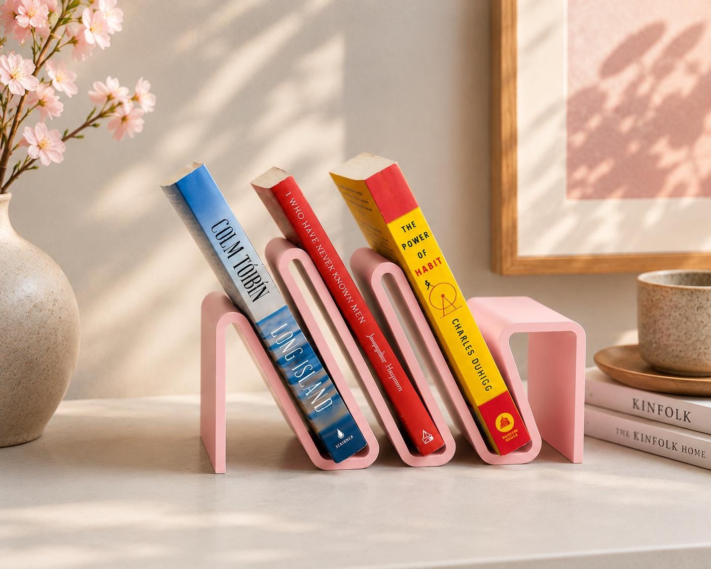 Modern Book Stand, 3D Printed Bookshelf, Minimalist Book Organizer, Desktop Book Holder, Book Storage, Home Office Decor
