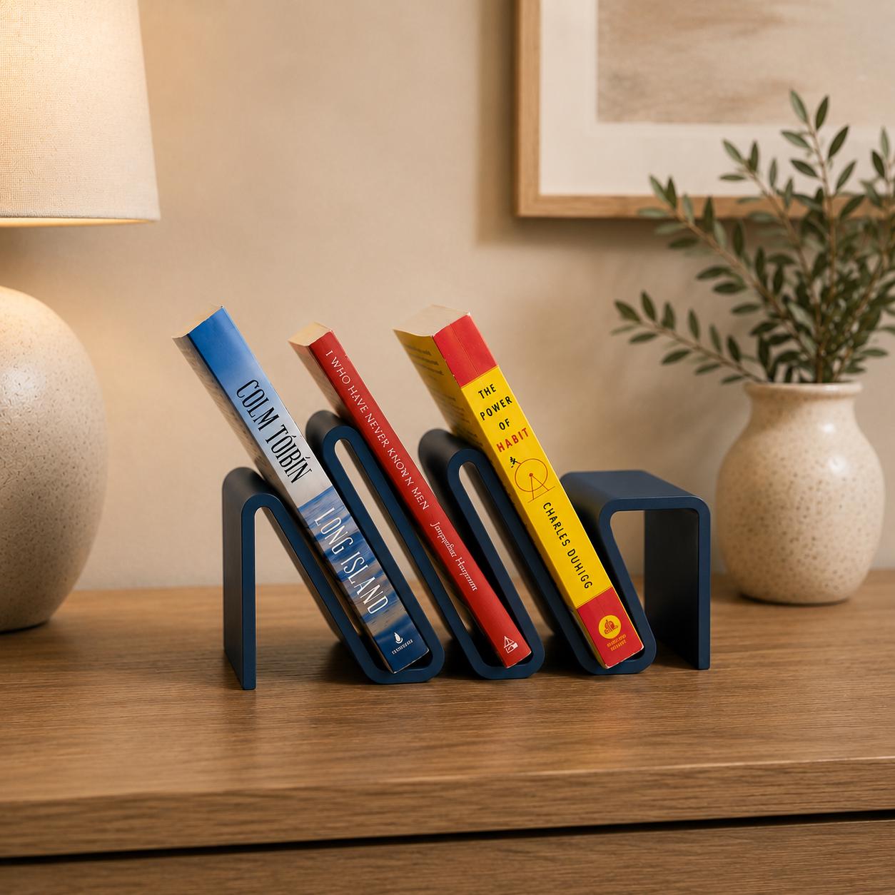 Modern Book Stand, 3D Printed Bookshelf, Minimalist Book Organizer, Desktop Book Holder, Book Storage, Home Office Decor