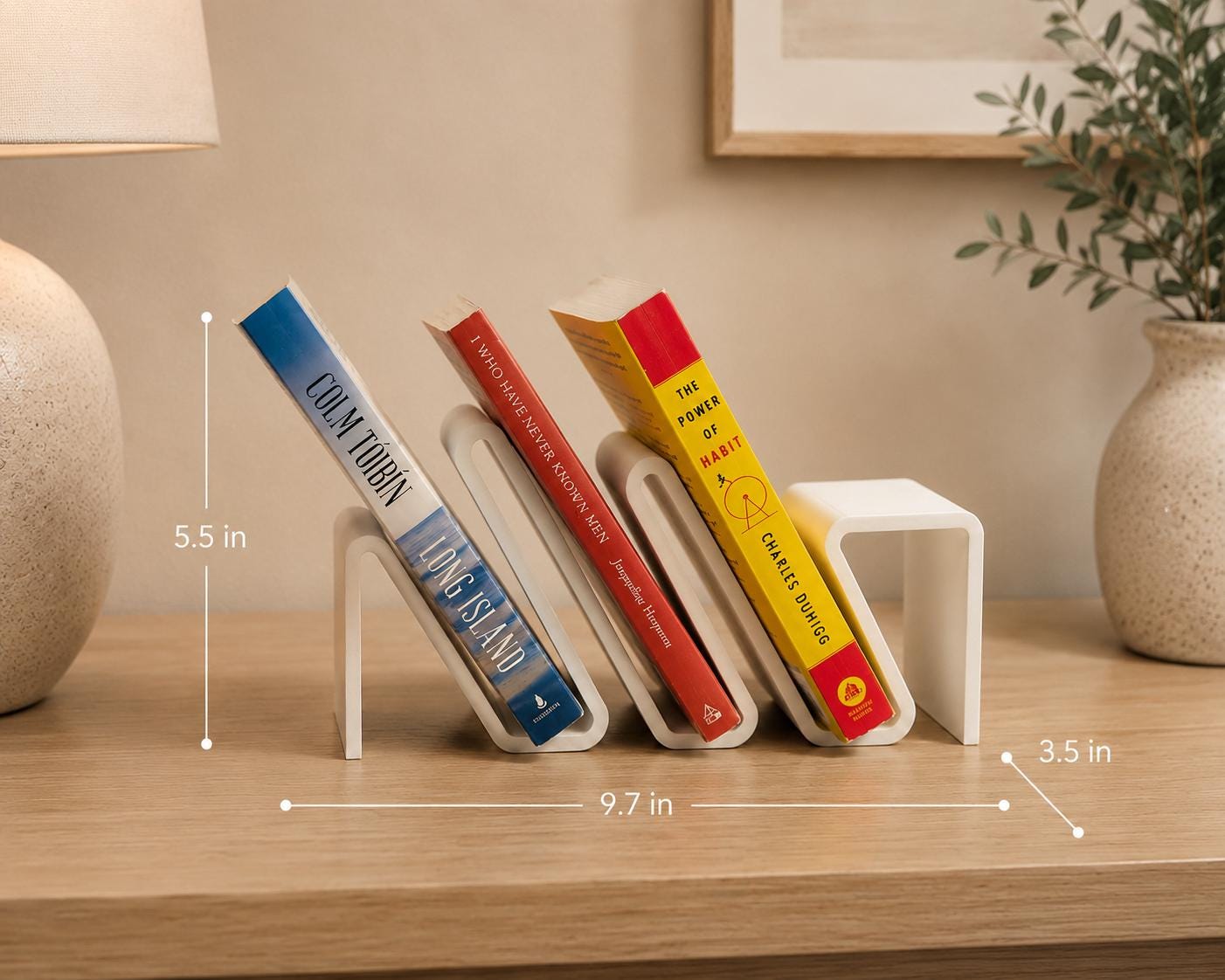 Modern Book Stand, 3D Printed Bookshelf, Minimalist Book Organizer, Desktop Book Holder, Book Storage, Home Office Decor