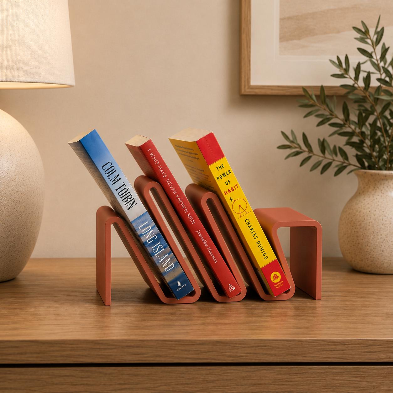 Modern Book Stand, 3D Printed Bookshelf, Minimalist Book Organizer, Desktop Book Holder, Book Storage, Home Office Decor