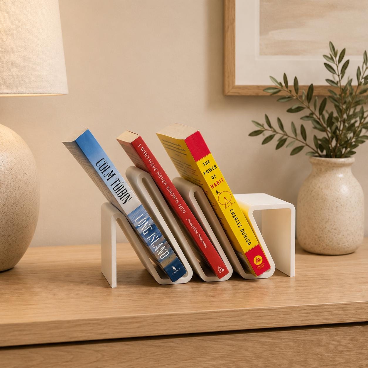 Modern Book Stand, 3D Printed Bookshelf, Minimalist Book Organizer, Desktop Book Holder, Book Storage, Home Office Decor