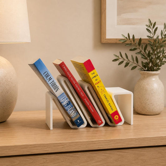 Modern Book Stand, 3D Printed Bookshelf, Minimalist Book Organizer, Desktop Book Holder, Book Storage, Home Office Decor