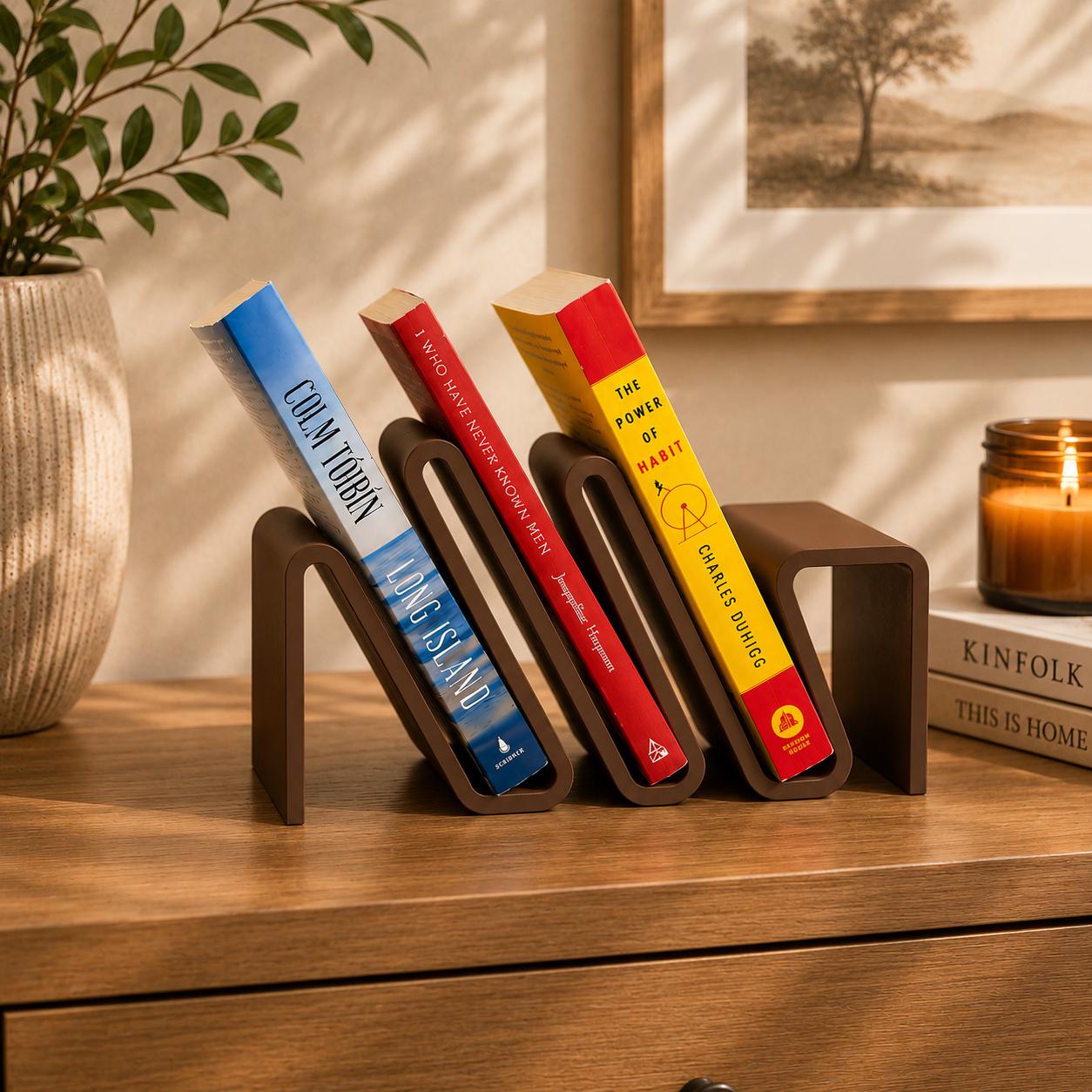 Modern Book Stand, 3D Printed Bookshelf, Minimalist Book Organizer, Desktop Book Holder, Book Storage, Home Office Decor